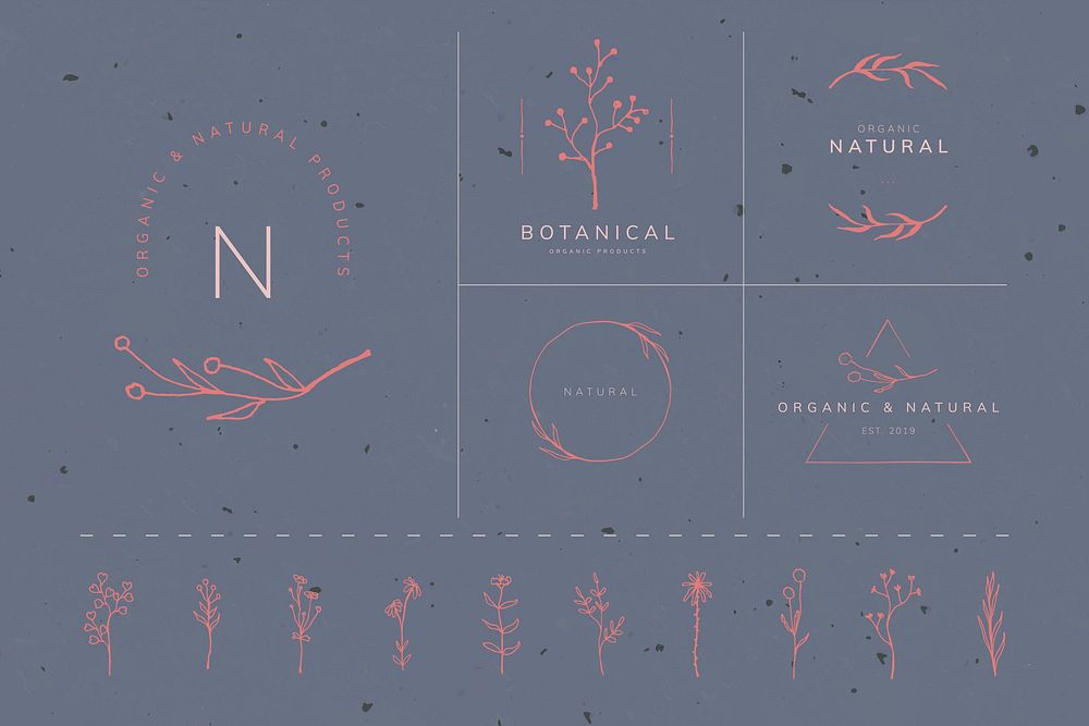 Organic product brand logo vector collection