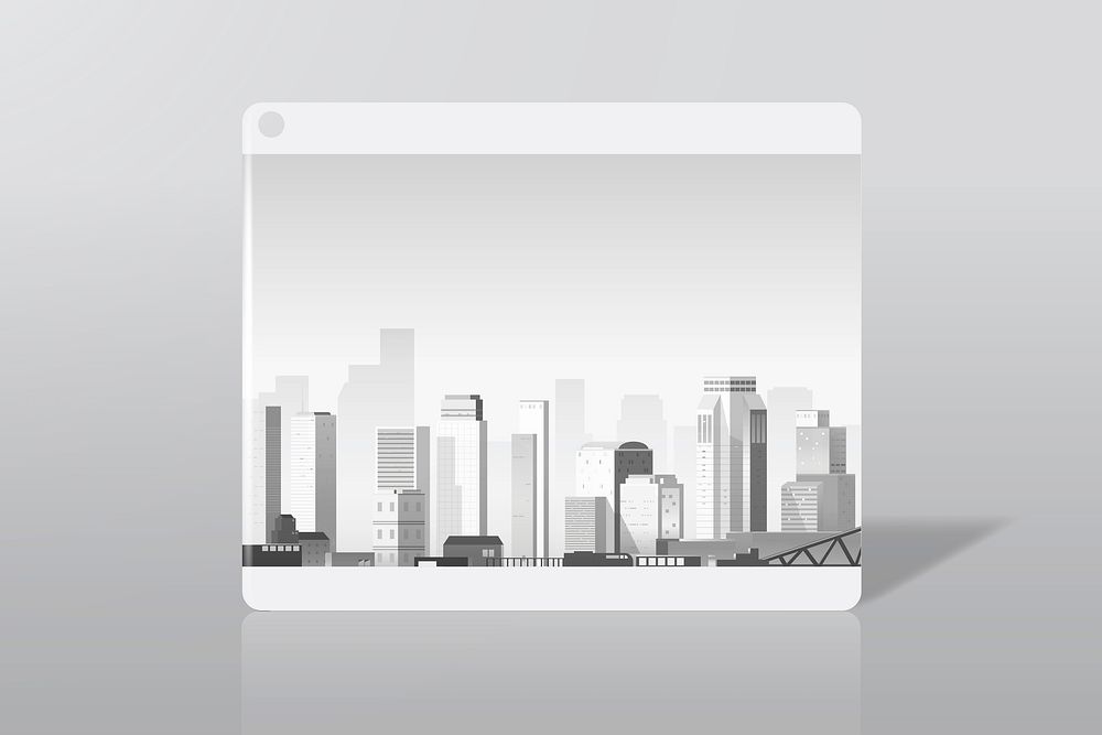 Urban in the smog media background template vector
