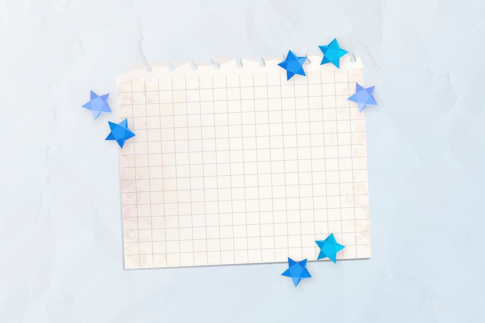 Blue stars on a blank paper vector