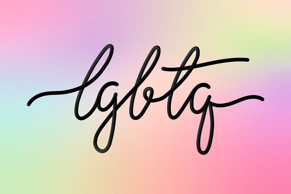 Handwritten LGBT 3D word vector