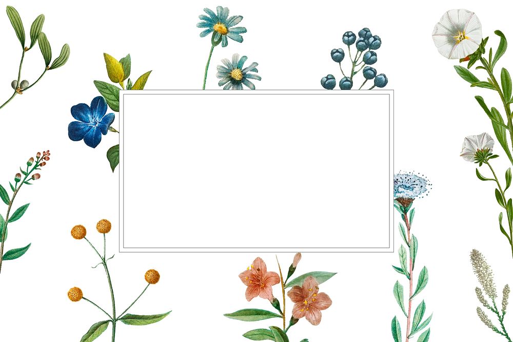 Floral frame with design space hand drawn illustration