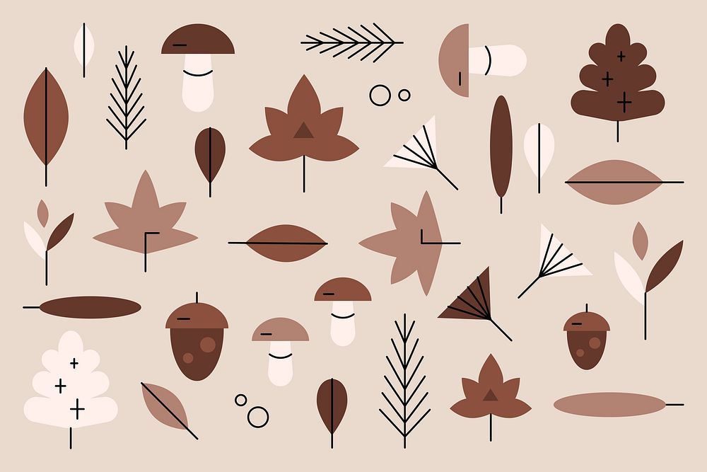 Autumn element pattern background vector