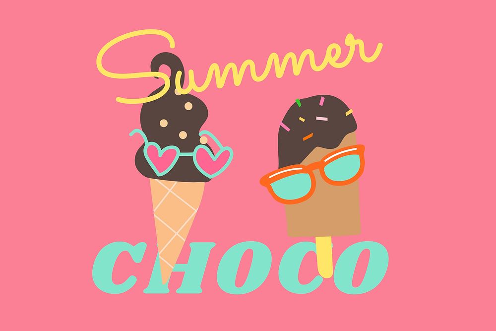 Summer choco ice cream vector