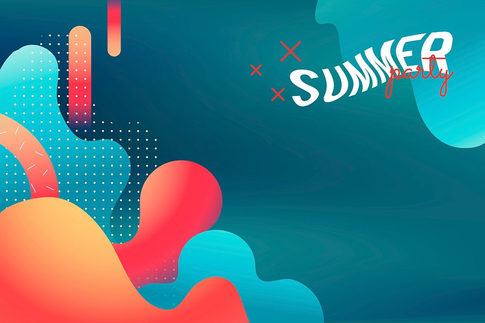 Vibrant summer party poster vector