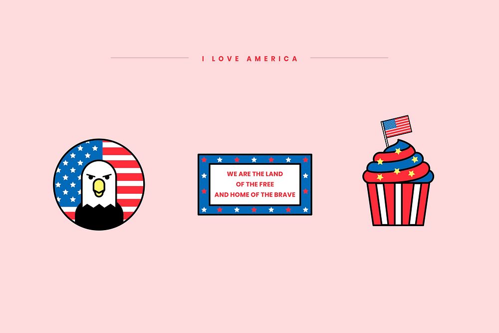 Cute independence day collection vector