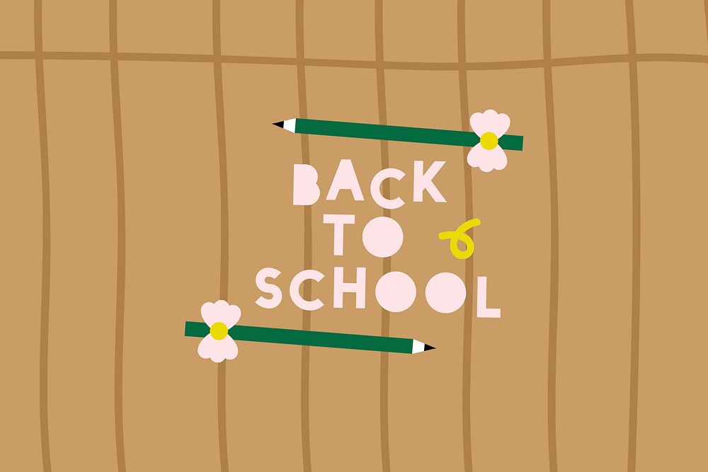 Brown back to school background vector