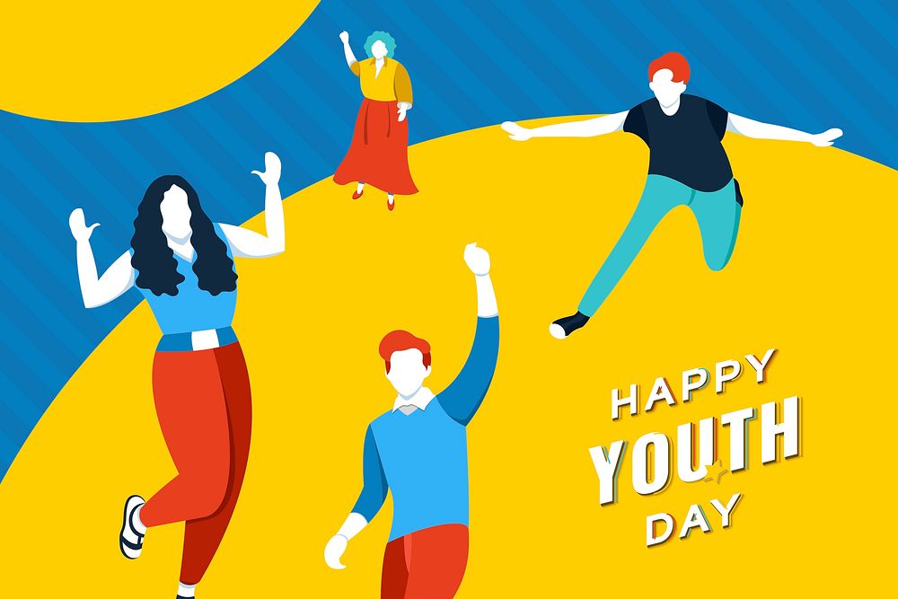 Happy International Youth Day background vector