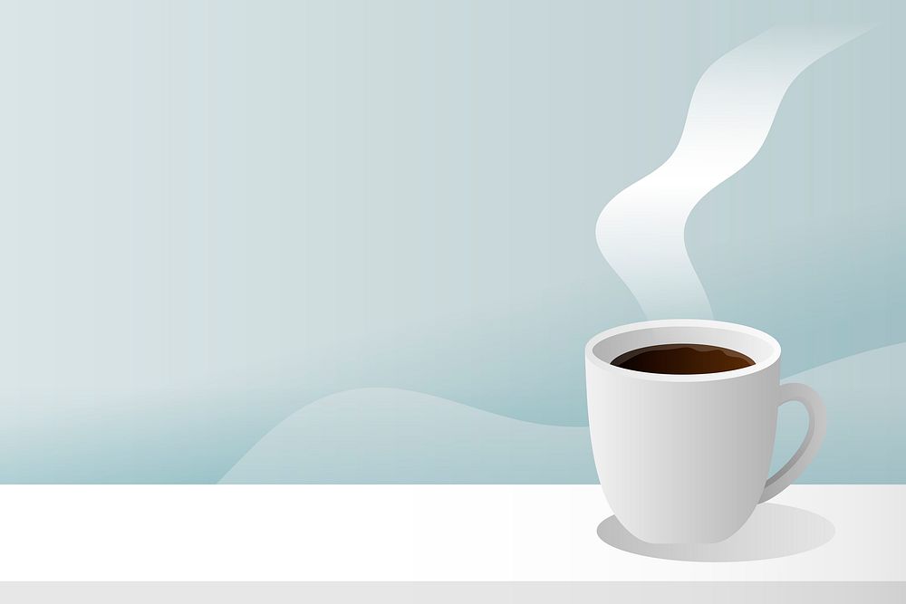 Coffee cup on blue background template vector