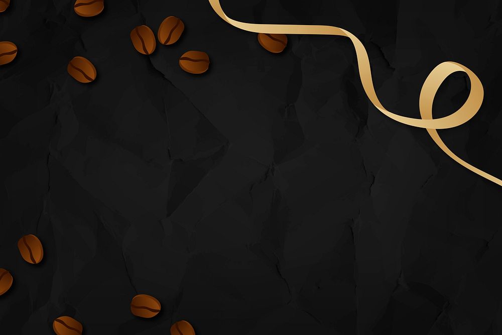 Coffee beans black background vector