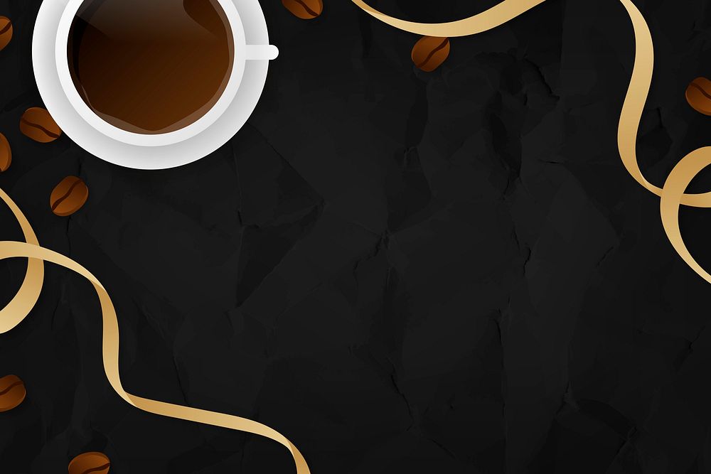 Coffee cup black background template vector