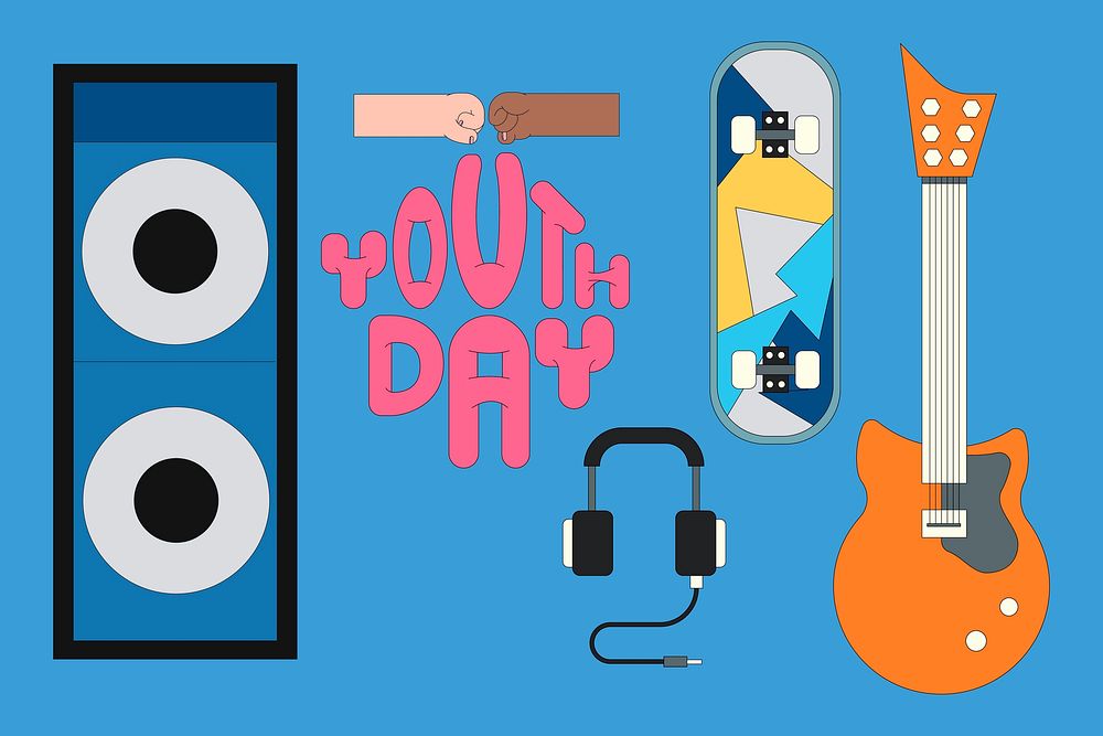 Youth day celebration  blue background template vector