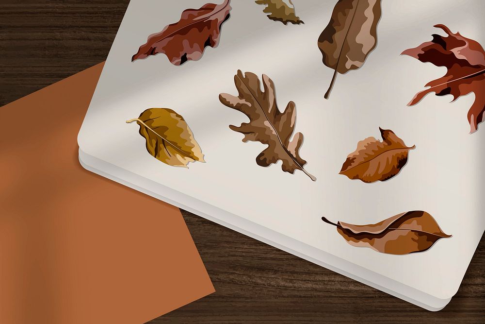 Autumn leaf design elements vector set