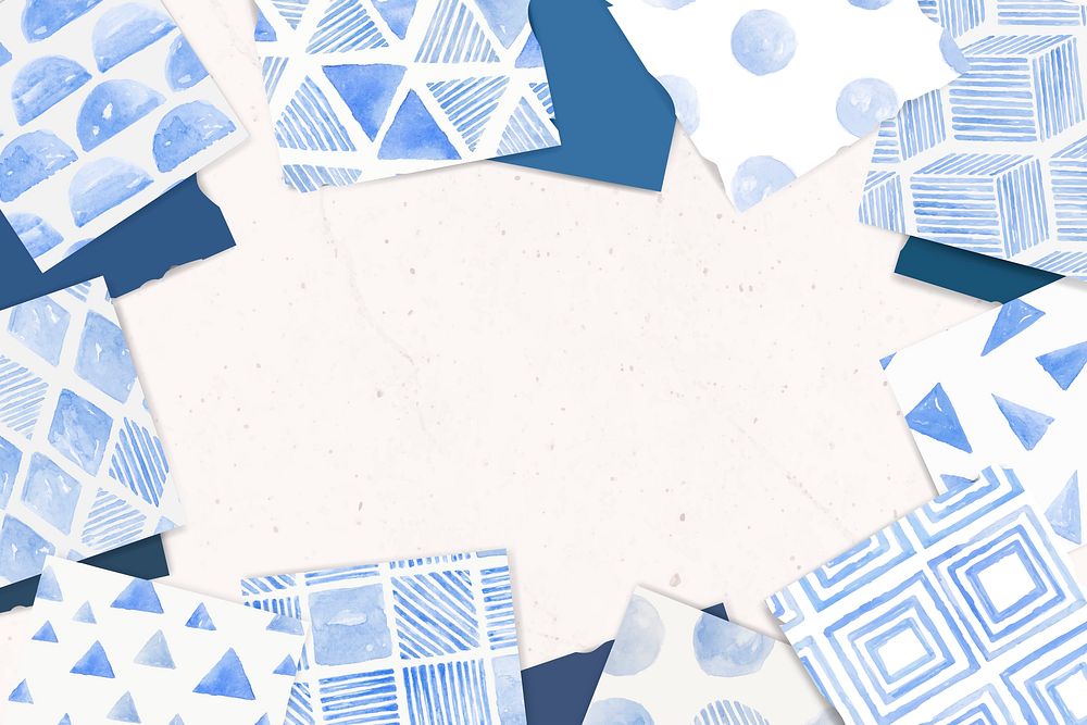 Indigo blue geometric seamless patterned background vector