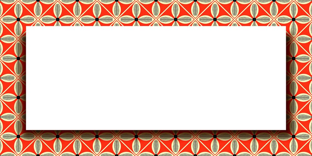 Indian floral pattern frame with white banner template vector