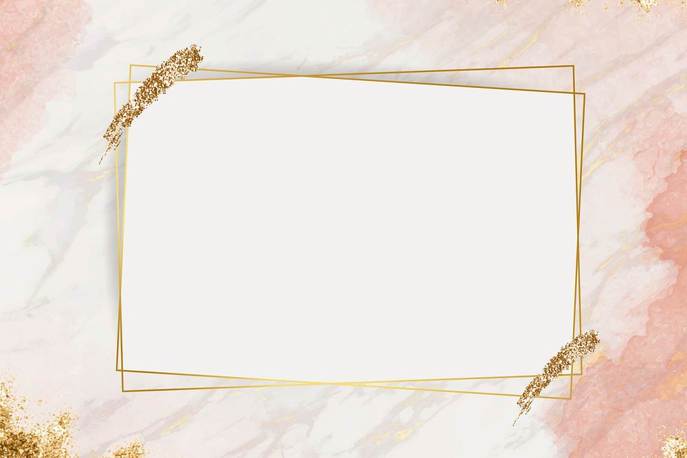 Shimmering golden frame design vector