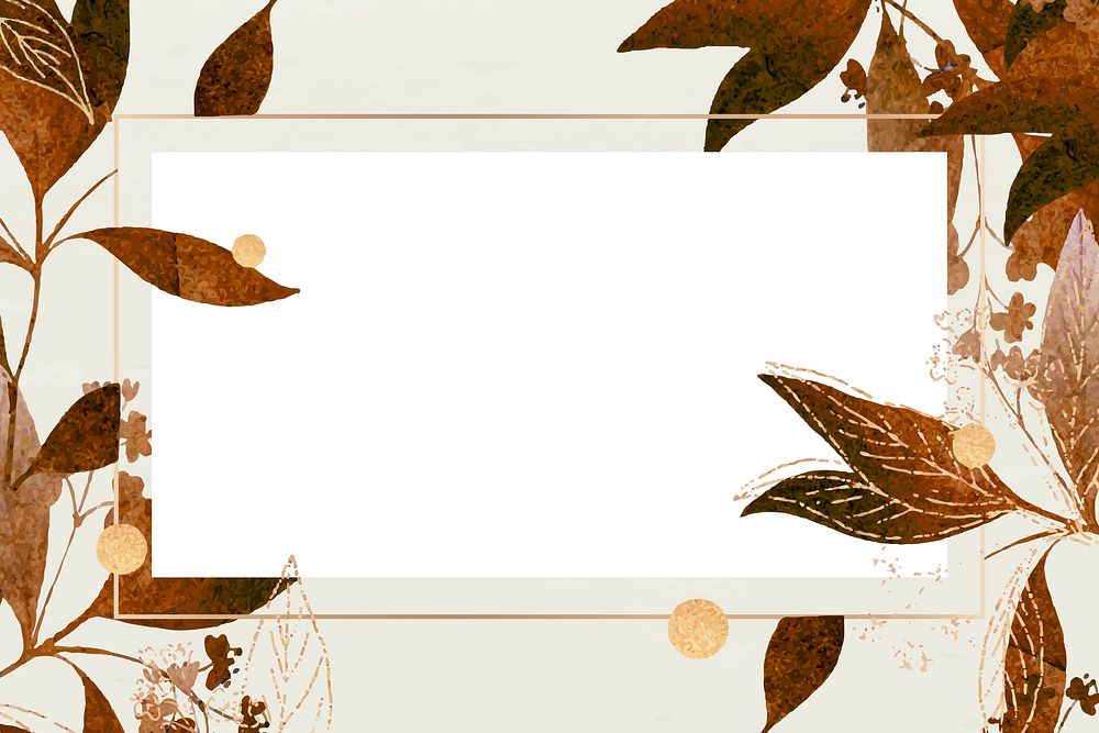 Blank brown leafy banner vector