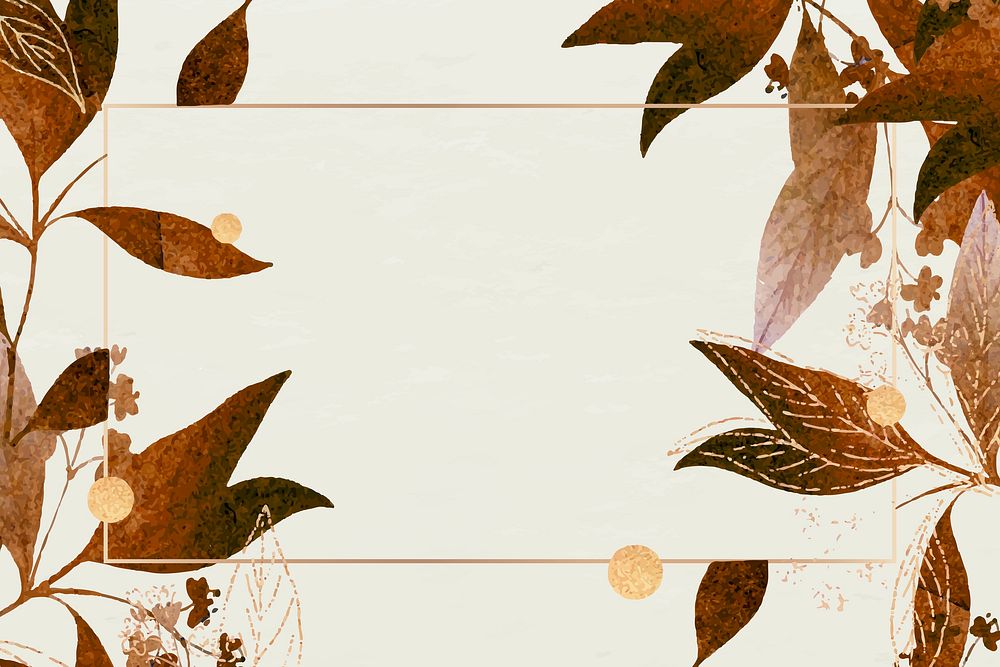 Blank brown leafy banner vector