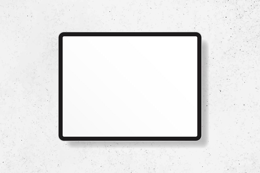 Digital tablet mockup on white marble background vector