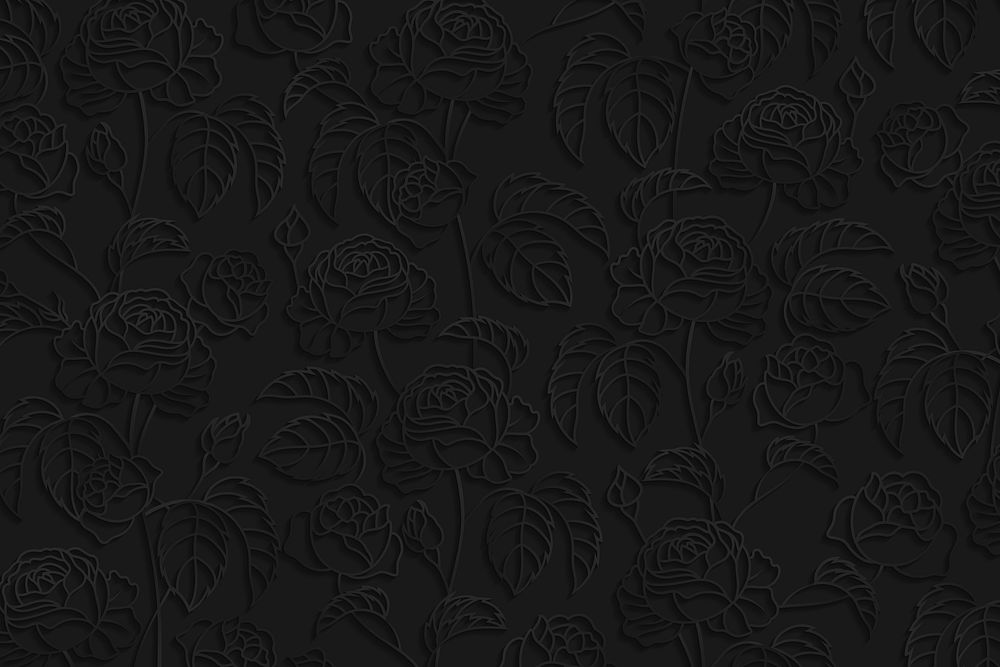 Floral pattern on black background vector