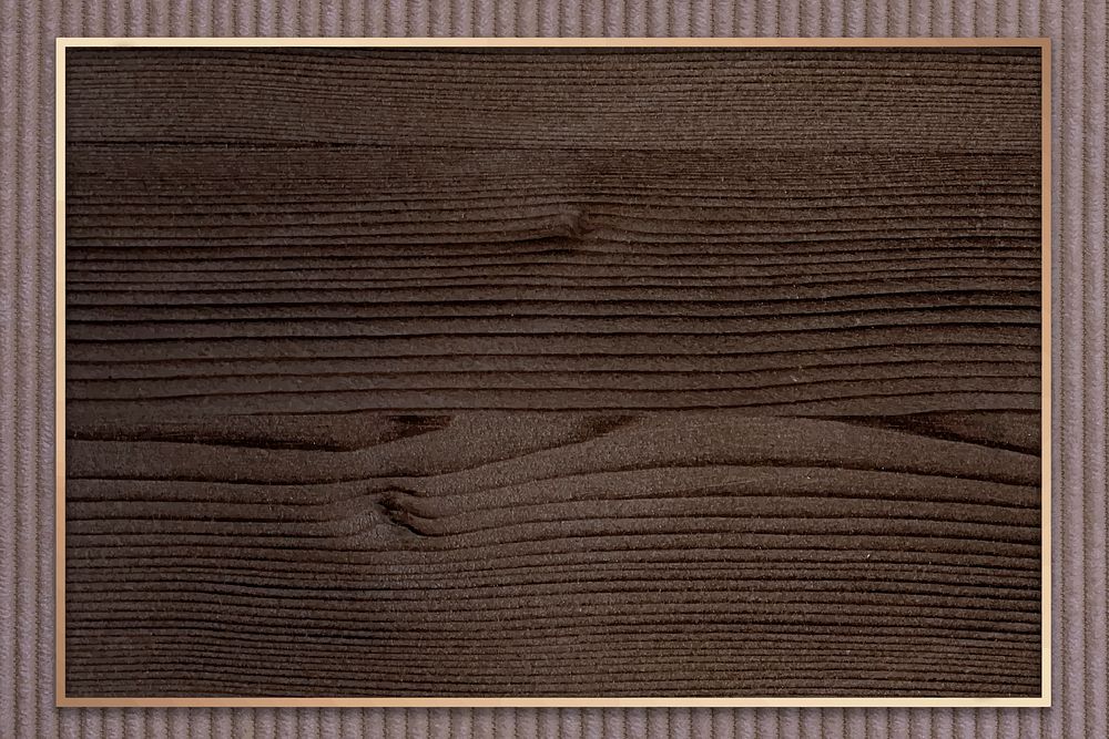 Gold frame on wooden background vector