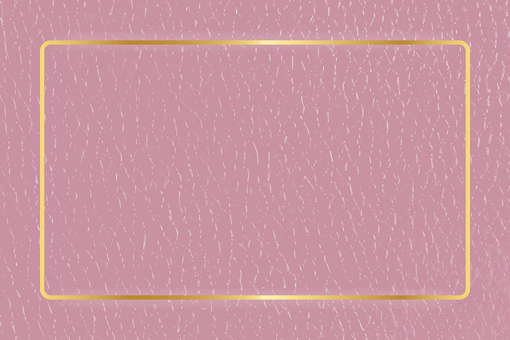 Gold frame on pink leather background vector