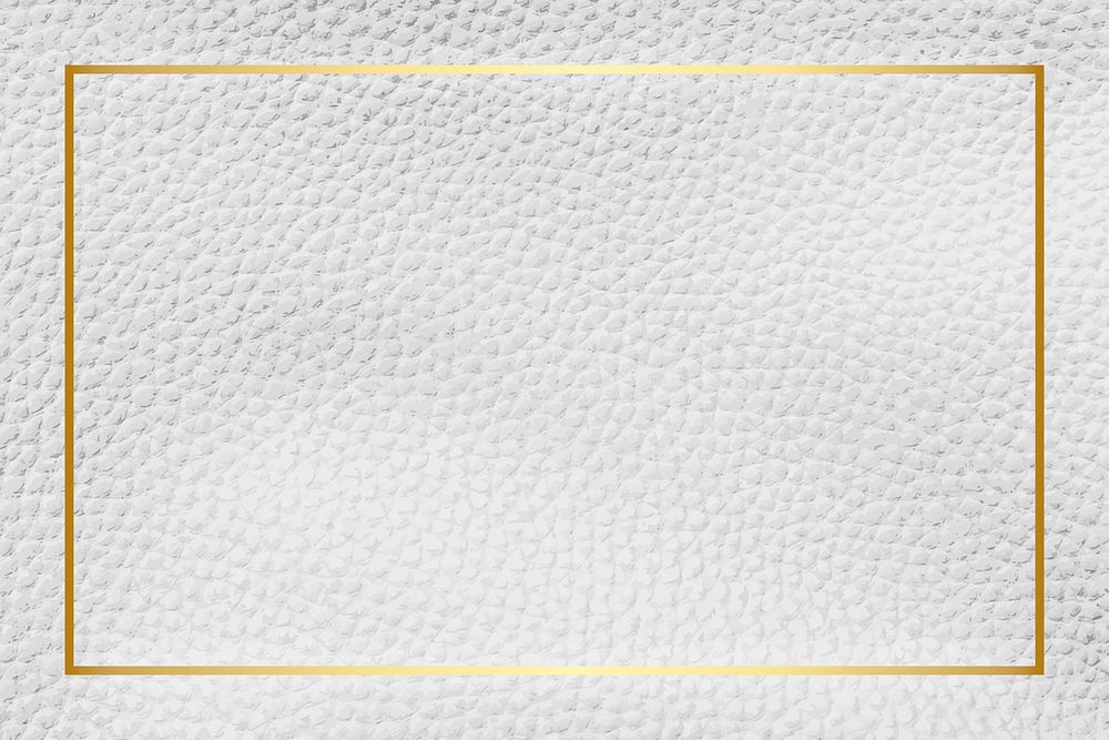 Gold frame on white leather background vector