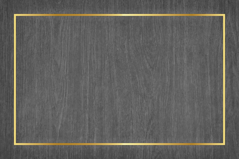 Gold frame on gray wooden background vector