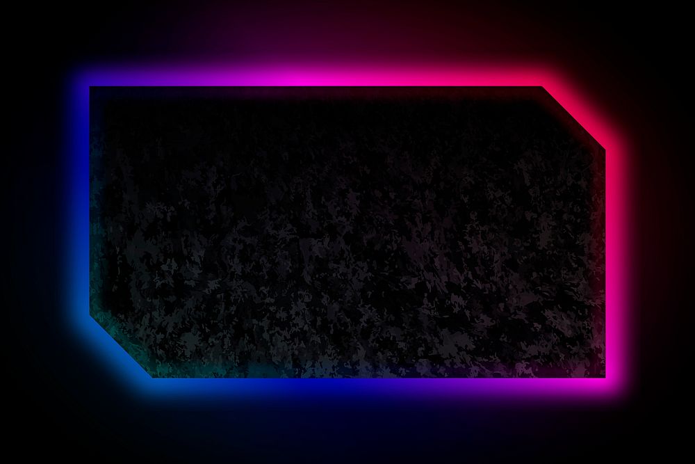 Blue and pink neon light frame template vector