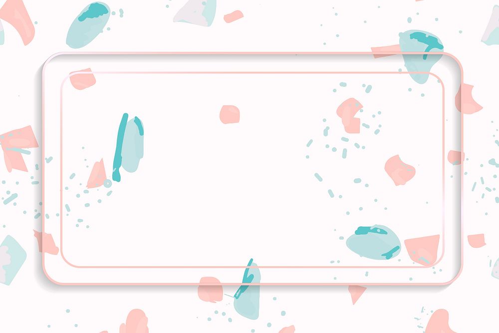 Pink frame on Terrazzo pattern background vector