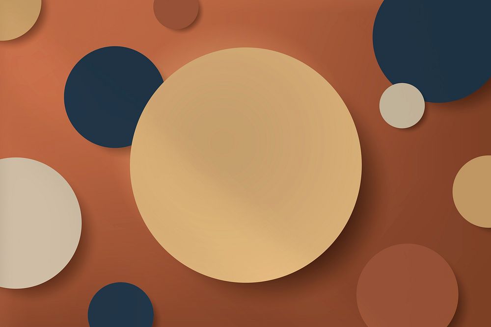 Colorful round paper cut with drop shadow on orange background vector