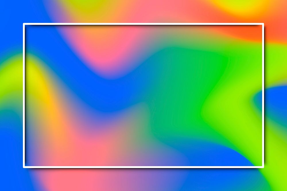 white frame on holographic pattern background vector