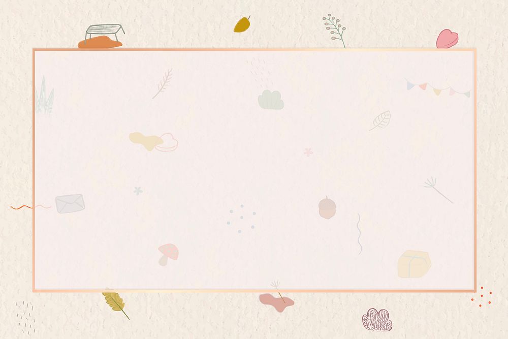 Autumn crayon doodles patterned frame