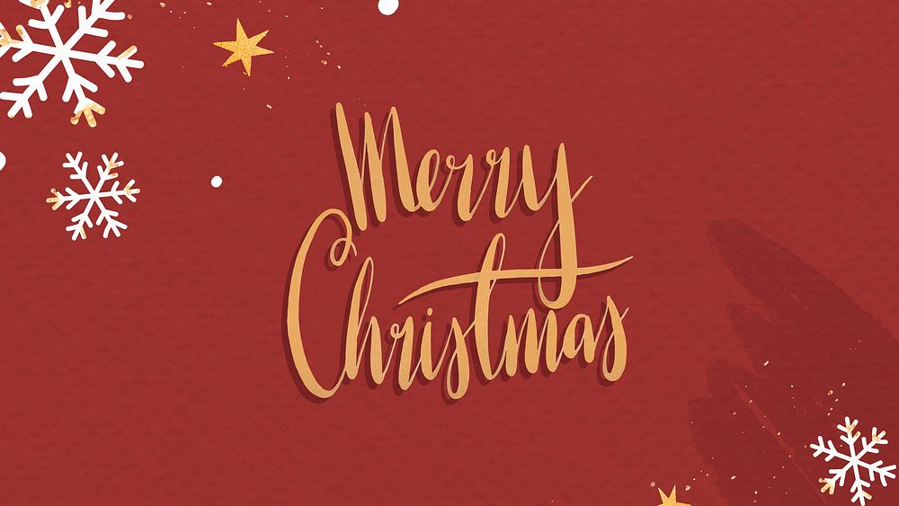 Gold Merry Christmas on red background vector