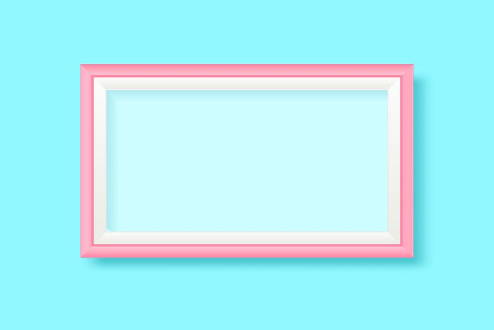Pink frame on a turquoise background vector