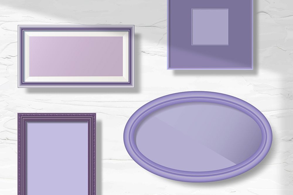 Purple frame on a wall vector set