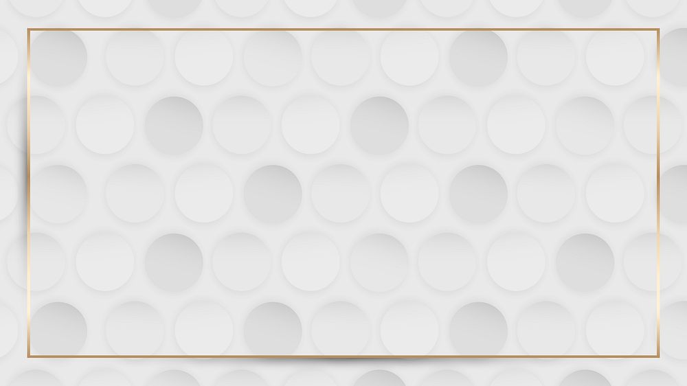 Gold frame on white and gray seamless round pattern vector