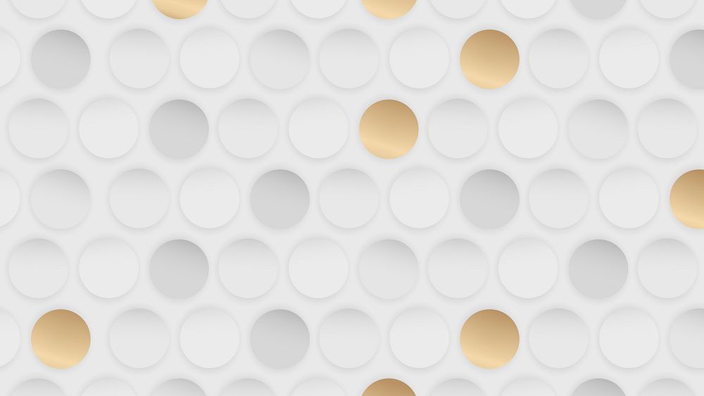 White and gold seamless round pattern background vector