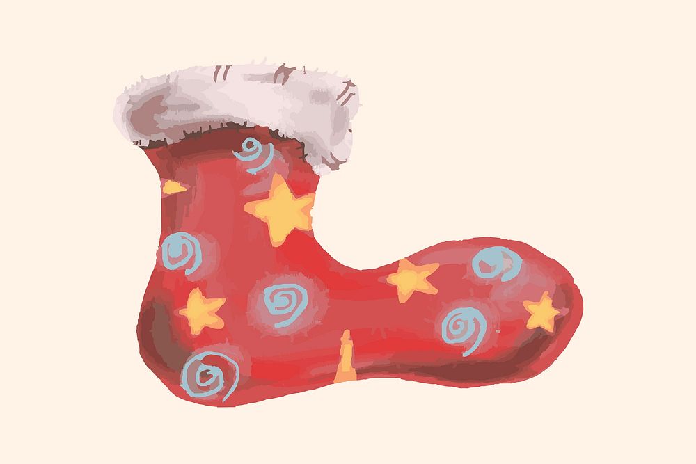 Hand drawn Christmas stocking sock element vector