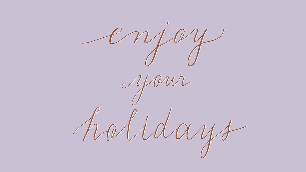 Enjoy your holiday typography design vector