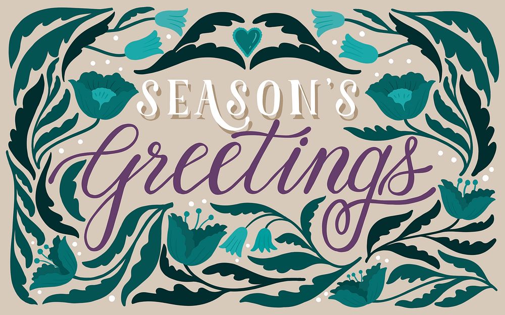 Season's greetings card design vector