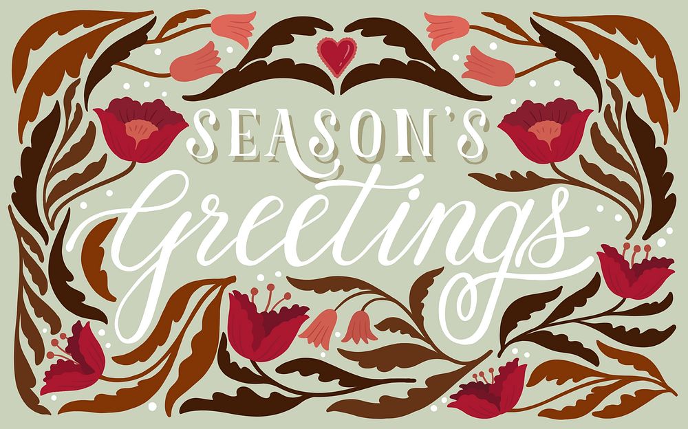 Season's greetings card design vector