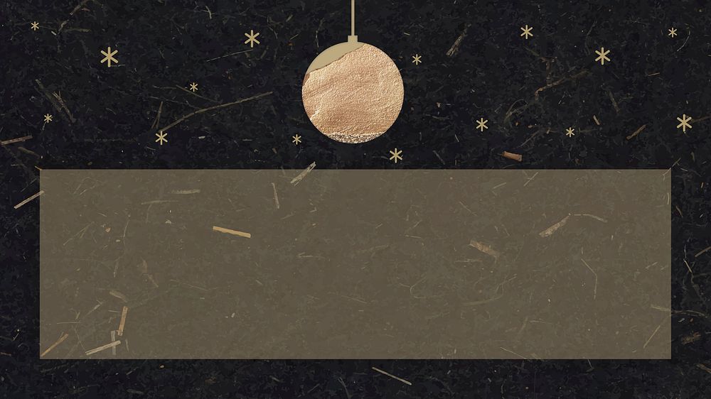 New Year gold ball and shimmering star lights with rectangle shape on black mulberry paper background vector