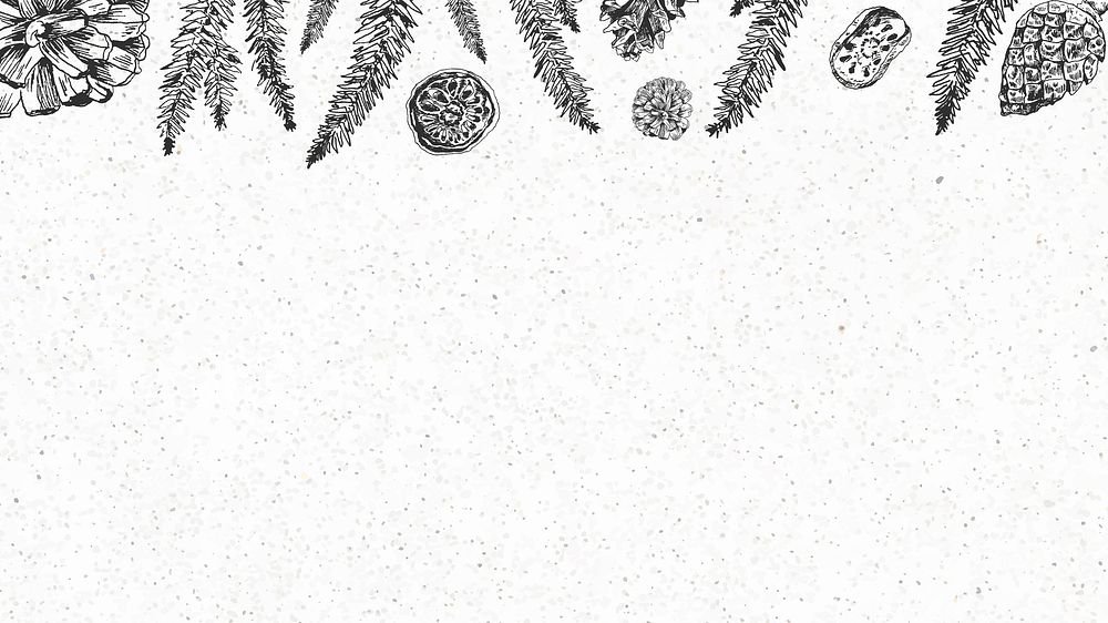 Spruce and conifer cone pattern on white background