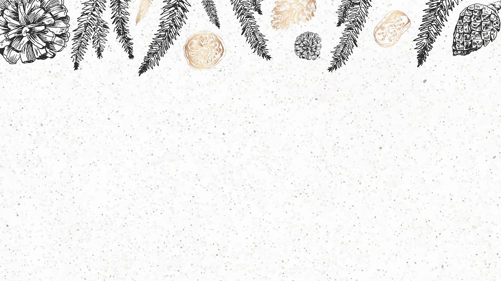 Spruce and conifer cone pattern on white background