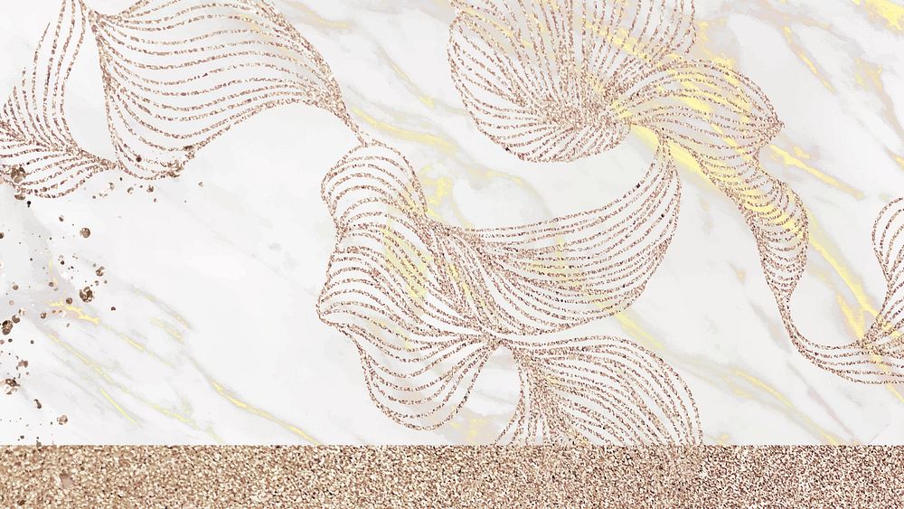 Golden shimmering swirly lines wallpaper vector