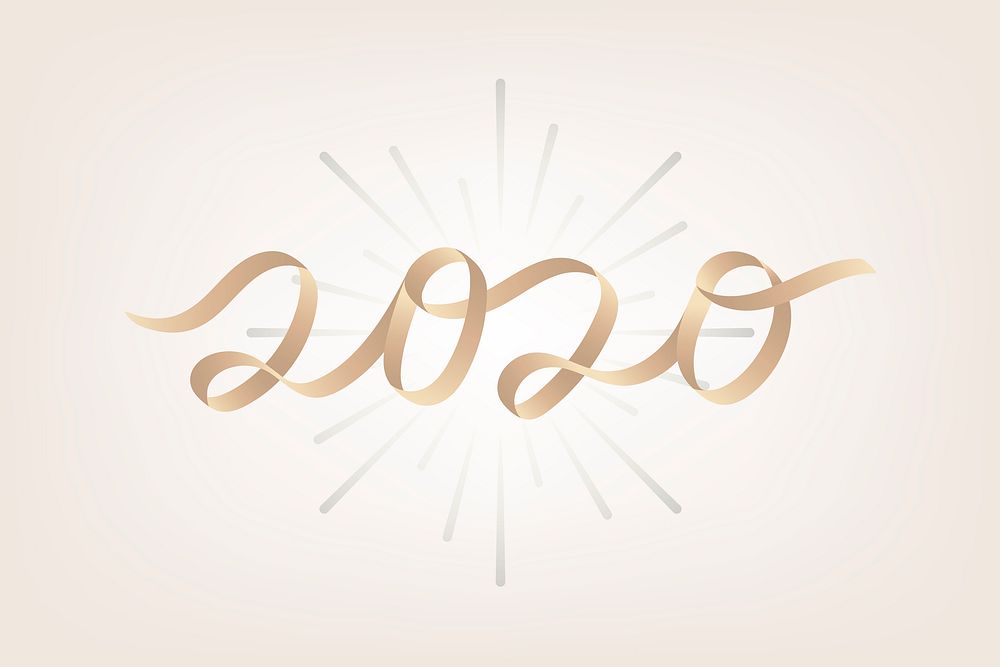 Golden 2020 new year illustration