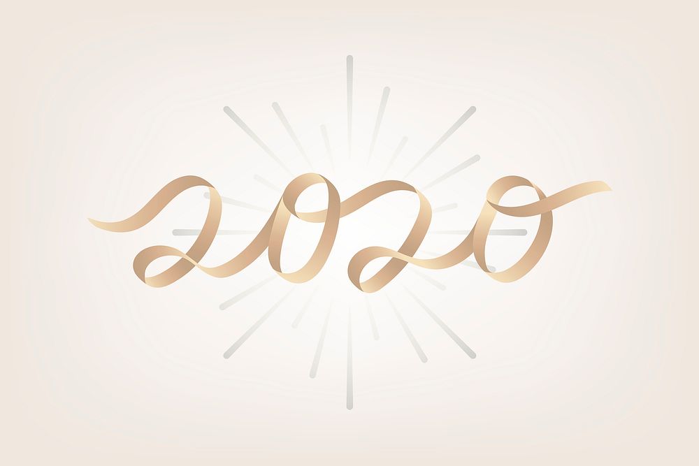 Festive golden 2020 new year illustration