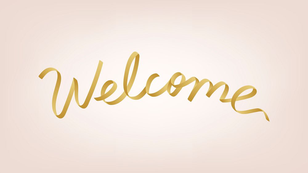Festive golden welcome typography illustration