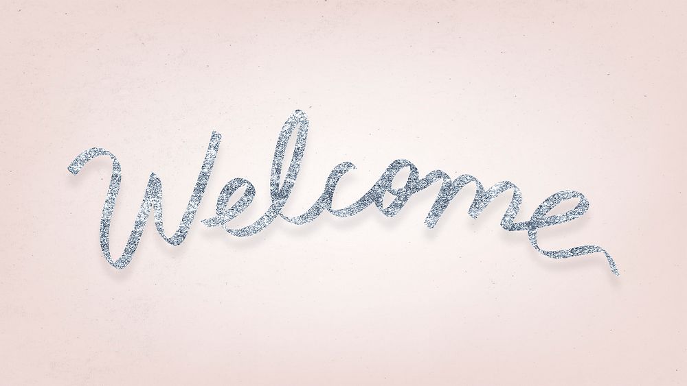 Festive silver welcome typography illustration