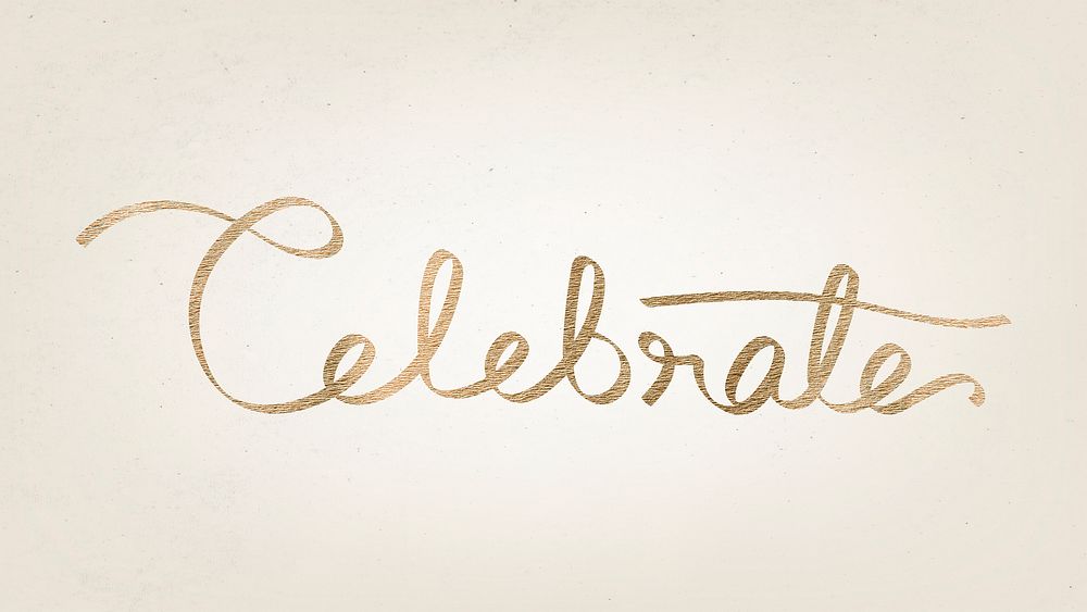 Festive golden celebrate typography illustration